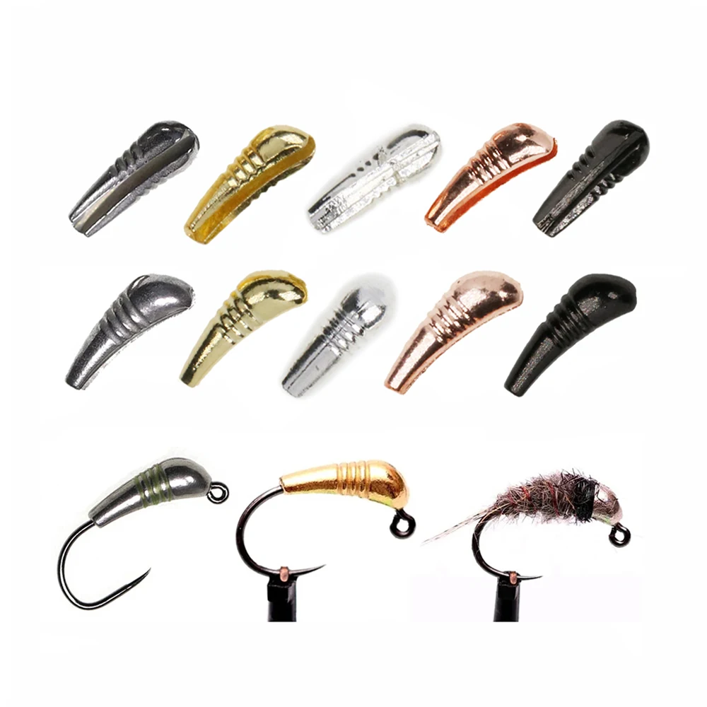 Bimoo-plantilla de aleación ponderada para Ninfa, 12 Uds., cuentas traseras para Jig Ninfas, atado de moscas/materiales de punto, Señuelos de pesca de hundimiento rápido - imagen 4