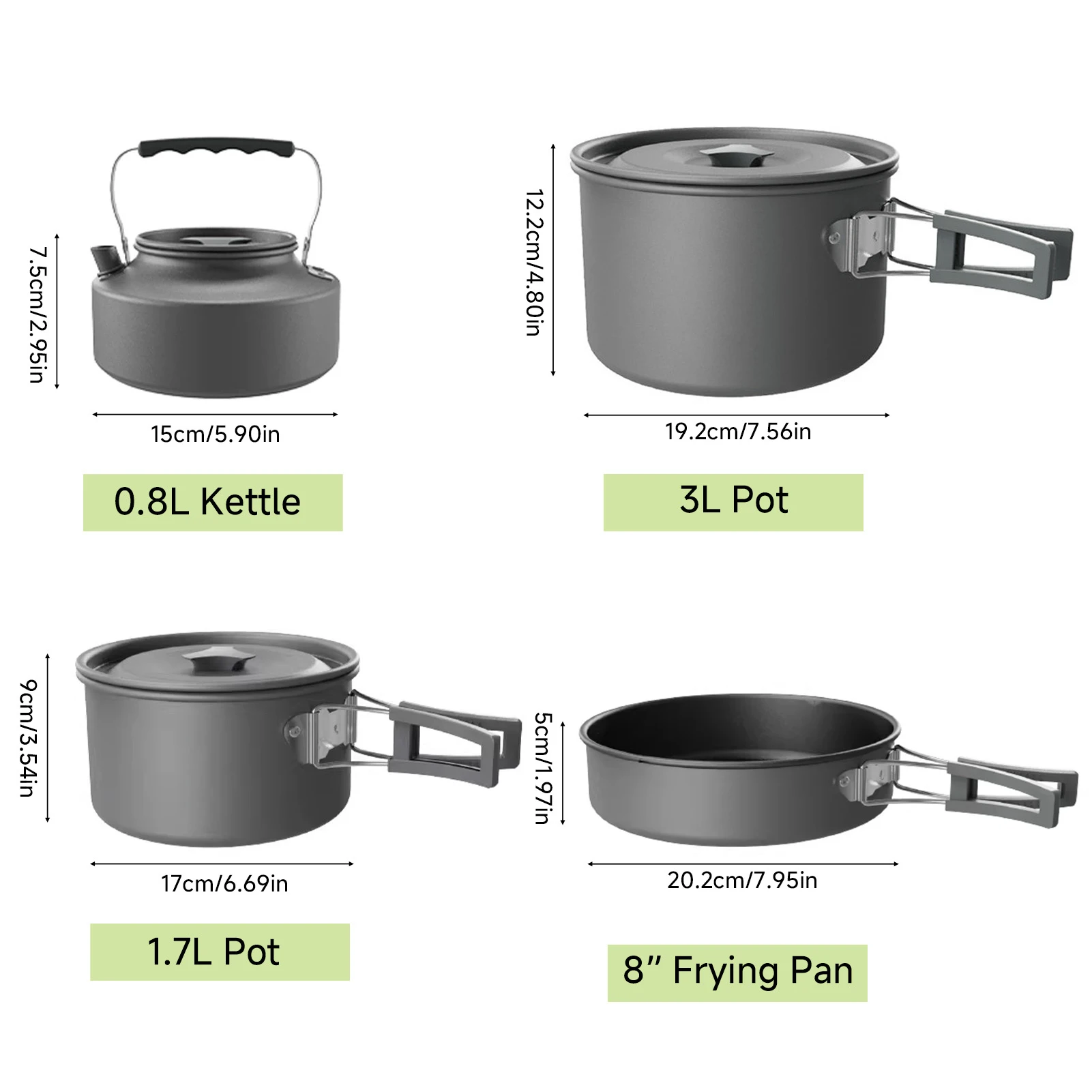 Juego cocina plegable acampar – Ollas sartenes resistentes al calor