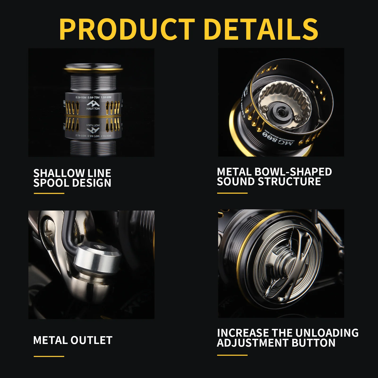 Carrete de pesca giratorio ultraligero de 159G, 3 + 1 BB, ligero y duradero, Ideal para pesca en hielo de agua dulce y salada al aire libre - imagen 5