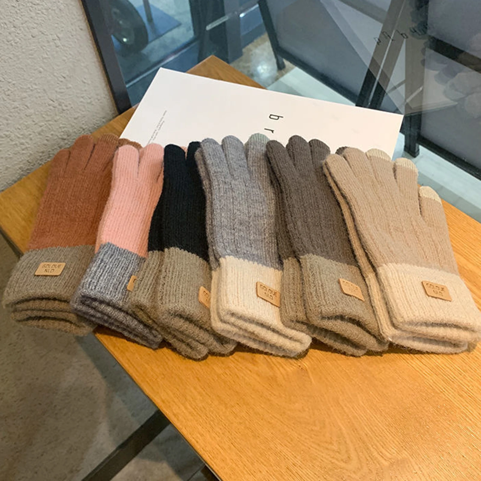 Guantes de pesca de invierno, guantes de punto de felpa gruesos para hombres y mujeres, ciclismo al aire libre, pesca, Camping, senderismo, manoplas cálidas - imagen 4