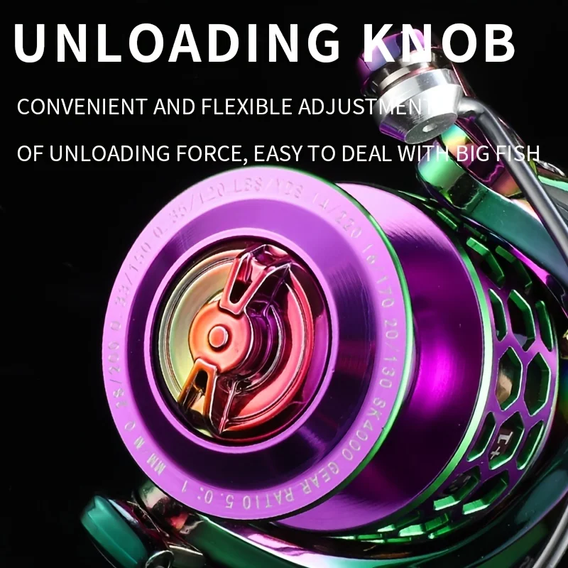 BILLINGS SK serie 1000-6000, relación de engranaje 5,0:1/4,7:1, arrastre máximo de 22 libras, balancín de Metal CNC, carrete de pesca giratorio, para agua dulce y salada - imagen 3