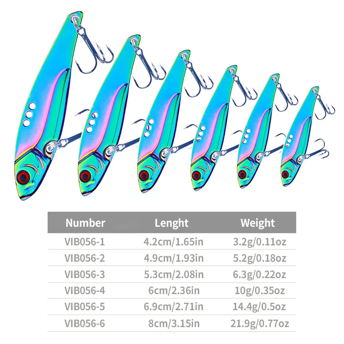 VIB-señuelo de Pesca de hoja Artificial, cebo giratorio de Metal, Crankbait, cebo de vibración, Swimbait, aparejos de perca para Lucio, 3-21g - imagen 3