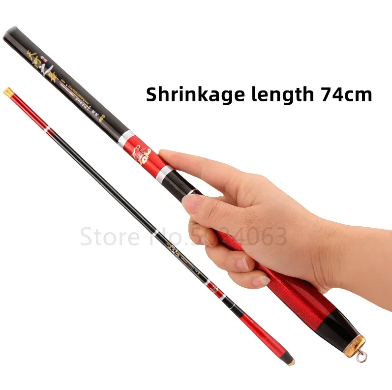 Caña de pescar telescópica ultraligera, fibra de carbono superdura, portátil, para carpa de agua dulce, 3,6 M, 4,5 M, 5,4 M, 6,3 M, 7,2 M - imagen 4