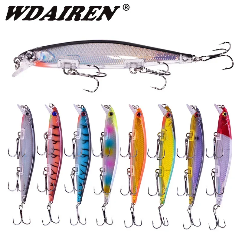 Señuelos de Pesca Minnow, Wobblers hundidos, 11cm, 13,5g, Crankbait, cebo duro Artificial de plástico para aparejos de Lucio, 1 ud. - imagen 2