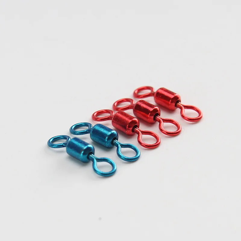 Accesorios de conector de señuelo giratorios de pesca, Clip Tipet de arrastre, anillo de goma de aleación de rotación de alta velocidad, lote de 10 piezas en oferta