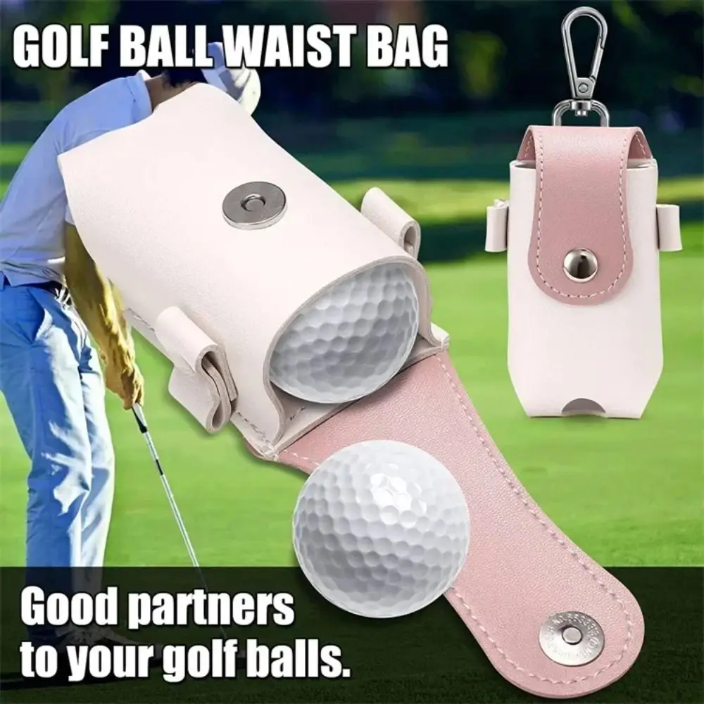 Mini bolso de cintura para pelota de Golf, bolsa impermeable de cuero PU para cinturón de Golf, estuche de almacenamiento, hebilla de Metal, contenedor de pelota de Golf, campo de Golf