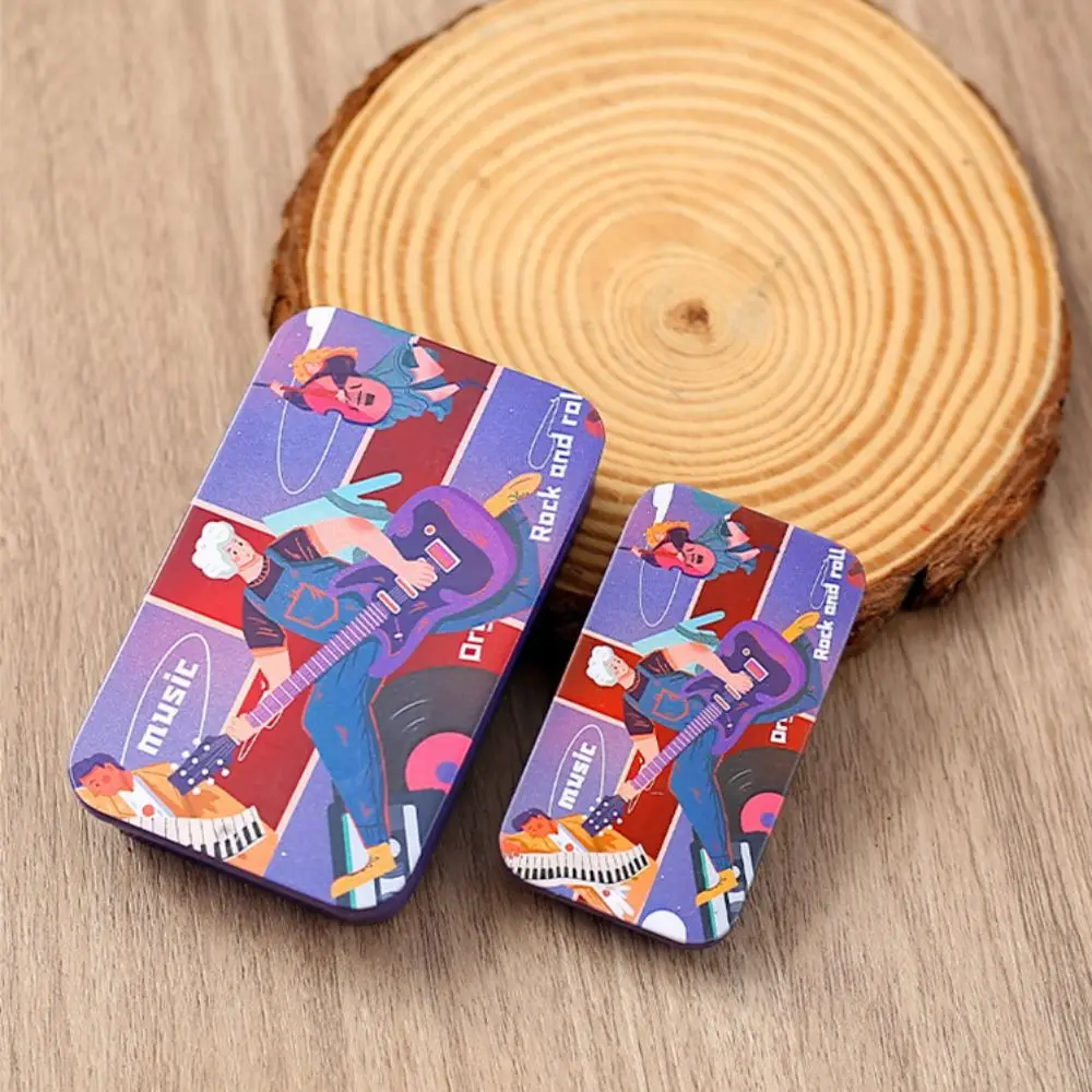 Nuevo Estuche para púas de guitarra con impresiones de dibujos animados, Mini caja de almacenamiento de púas de hierro, accesorios para guitarra, estuche para púas portátil - imagen 2