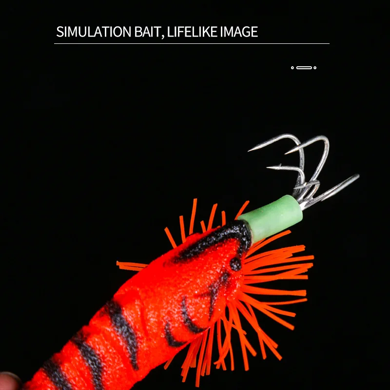 3.5 #   Cebo de calamar y camarón de madera japonés, anzuelo de calamar de 12cm y 21g, cebo de pulpo de silicona de simulación realista, aparejos de pesca con sonido - imagen 5