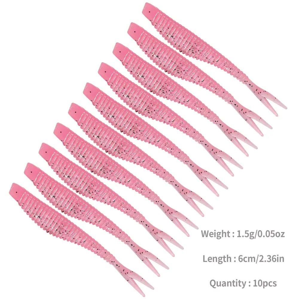 10 unids/bolsa cebo de goma para peces 7,5 cm/10,5 cm cebo de goma para pesca con ranura de gancho Wobblers de silicona Artificial - imagen 3