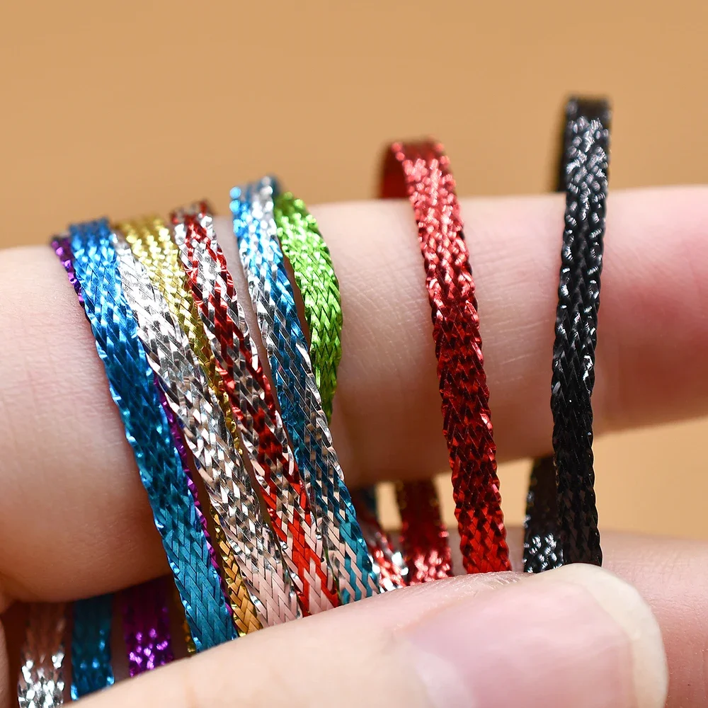 MNFT Material de atado de mosca trenzada de diamante plano de 3 mm Parte posterior Scud -9 colores - Flash corporal - imagen 3