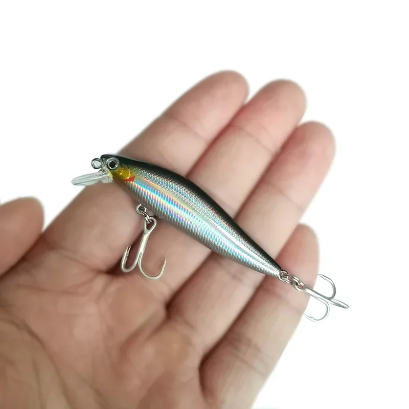 OUTKIT 1 Uds señuelo de Pesca Minnow 4,3g cebo Artificial hundido ojos 3D Wobblers de plástico aparejos Pesca sistema magnético de fundición lejana - imagen 2