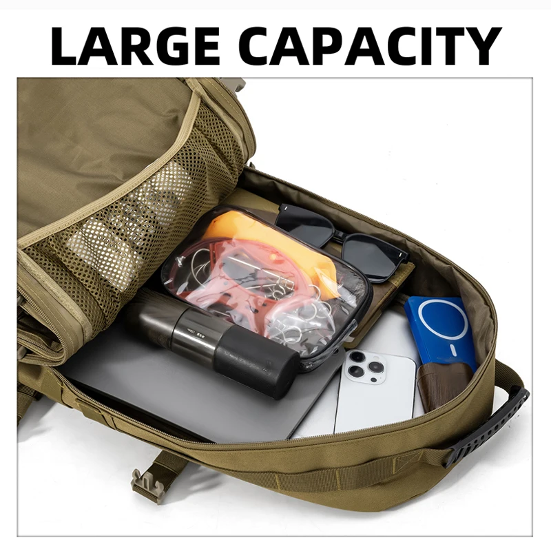 Mochila de pesca con señuelo, mochila táctica Molle para exteriores, bolsa de almacenamiento de aparejos, mochila multifuncional para deportes, viajes, Camping y pesca - imagen 3