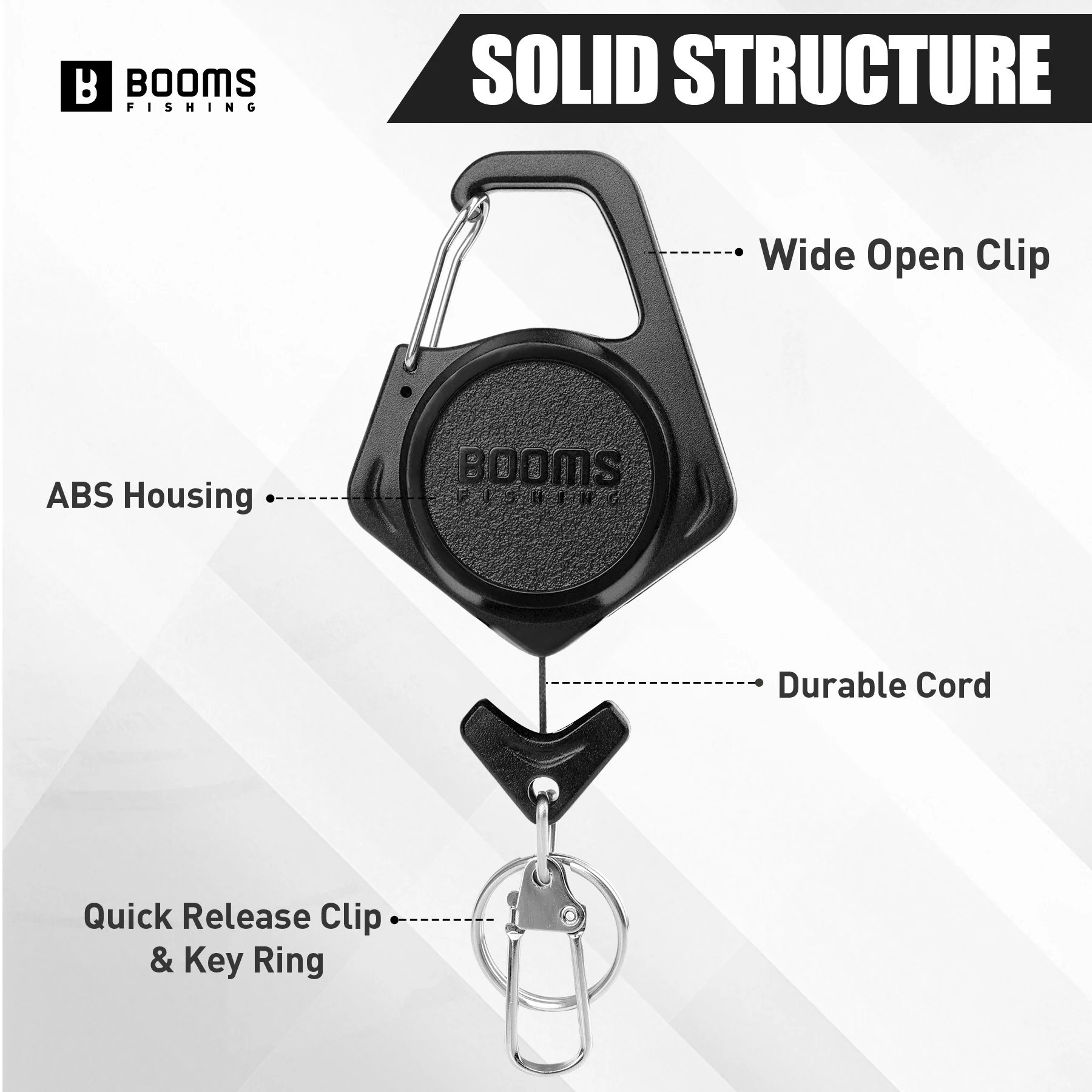 Booms Fishing XW80 llavero retráctil de 70cm 6 uds soporte de insignia equipo de pesca Retractor Zinger accesorios de herramientas de pesca de agua de mar - imagen 2