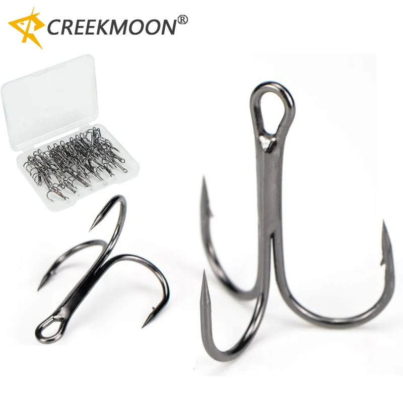 Anzuelos triples de acero alto carbono para jig y carpa - imagen 2
