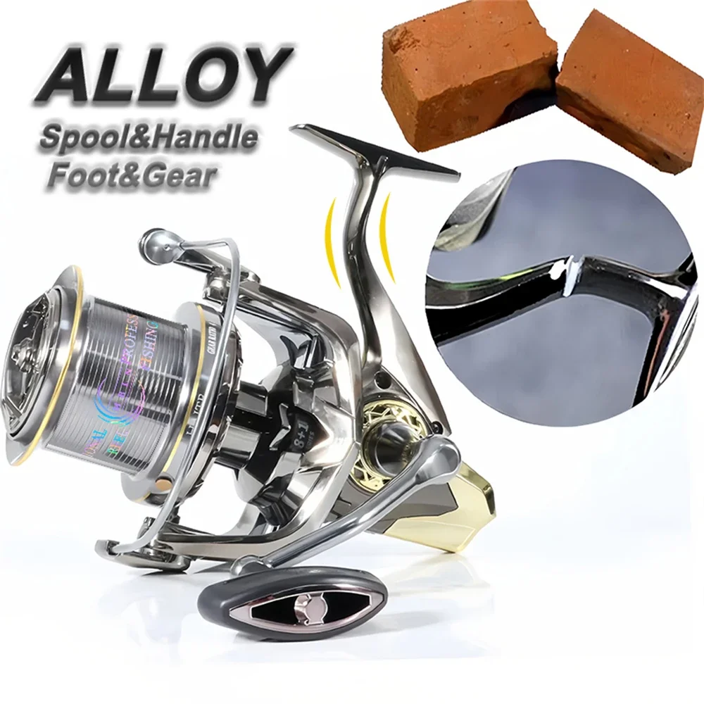 Marca MBLN, aleación completa al 90%, estructura de soporte de doble eje, carrete de pesca giratorio, arrastre máximo de 30KG, 10 + 1 rodamientos, agua salada para Surf marino - imagen 3