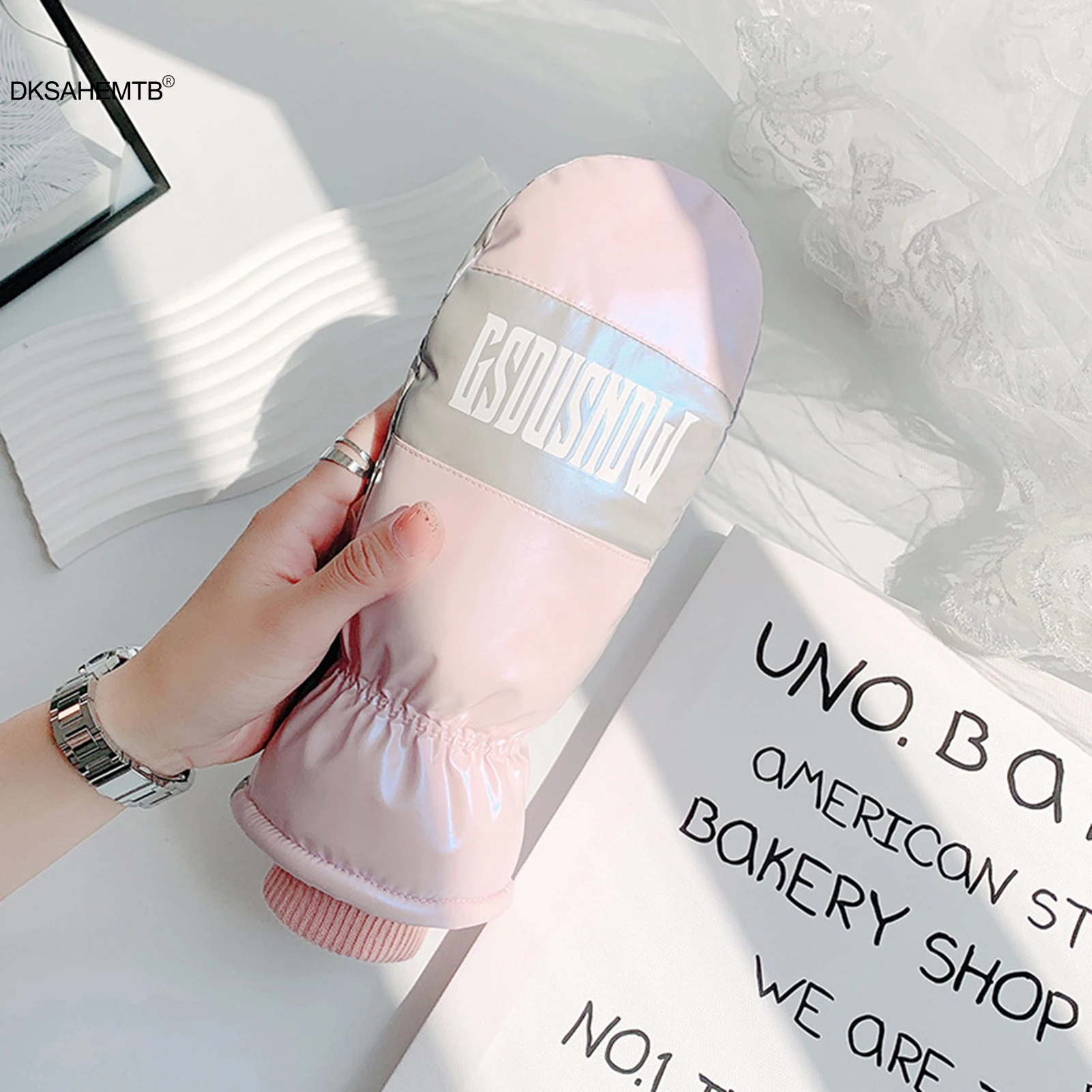 Guantes de esquí impermeables, guantes cálidos a prueba de viento con dedos completos a la moda para hombres y mujeres, guantes para deportes al aire libre para regalos de navidad 2024 - imagen 3