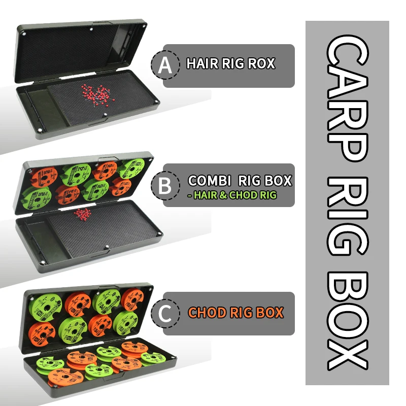 Caja de aparejos de pesca de carpa para aparejo de carpa, accesorios de aparejo de pelo, caja de almacenamiento de aparejos de extremo, multifunción