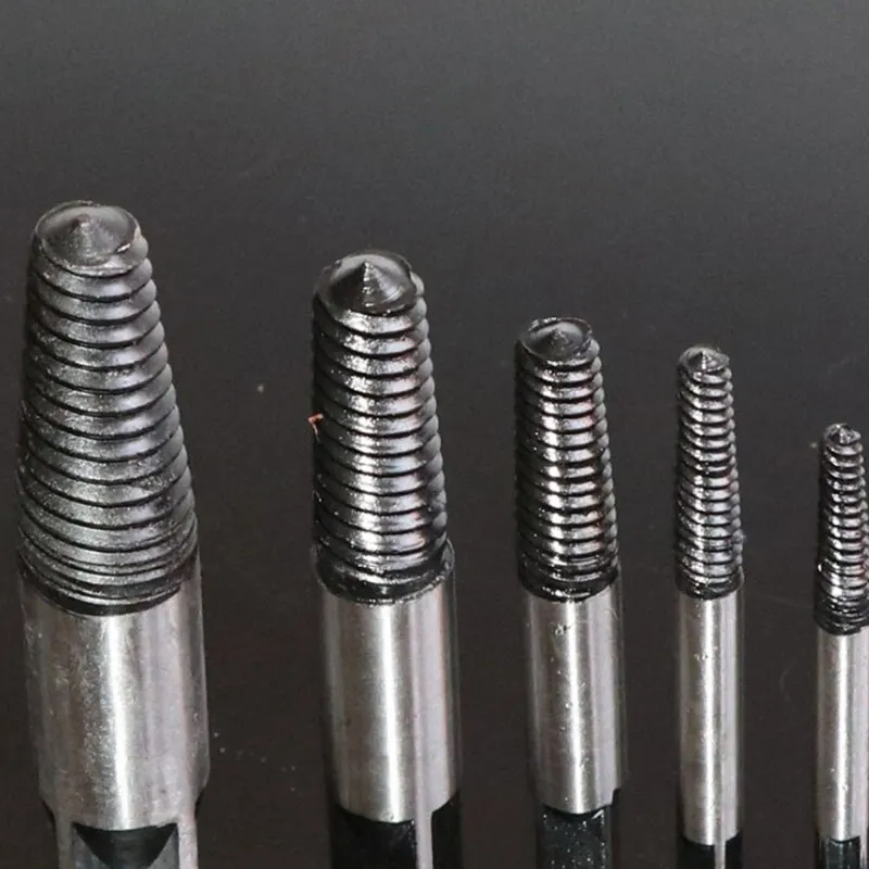 Extractor de tornillos rotos, broca de acero, duradero, fácil de sacar, 5 piezas - imagen 3