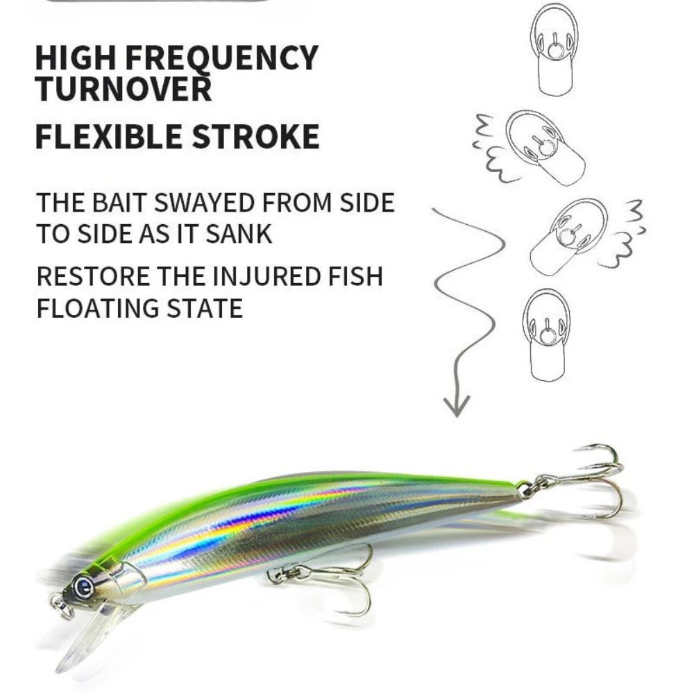 Señuelos de Pesca de pececillo que se hunden, cebo duro flotante, 40g/67g, cebo Artificial Wobbler, Crankbait, carpa, perca, aparejos de Pesca, 1 ud. - imagen 5