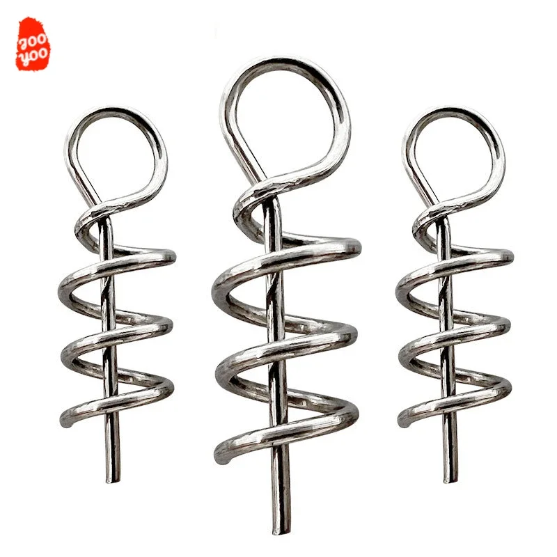 20 piezas accesorios de señuelo de pesca aguja de bloqueo cebo suave Pin de resorte Anti-colgante gancho de manivela inferior gancho de cabeza de plomo aparejos de pesca - imagen 2