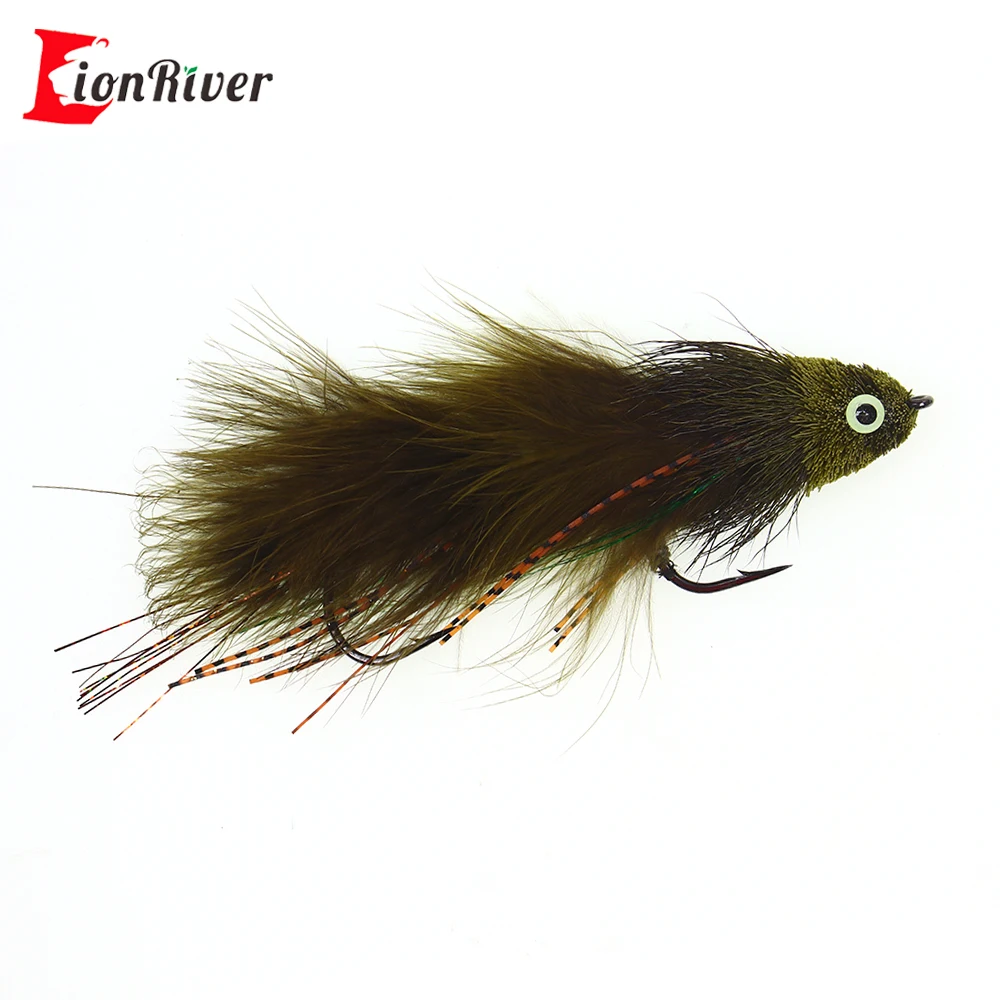 Tamaño S L pelo de ciervo juego grande serpentina articulada mosca fuerte ganchos Aberdeen trucha grande lubina agua salada señuelo de pesca con mosca cebo