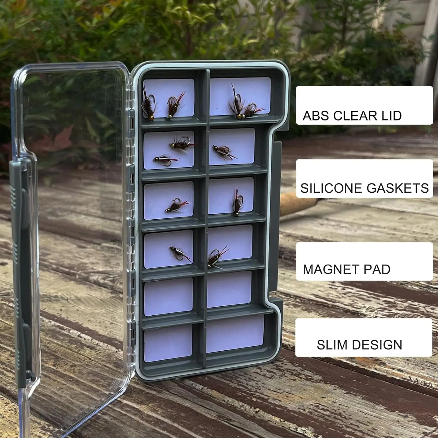 Aventik-caja impermeable para moscas, caja de aparejos de espuma, accesorios de pesca, caja de almacenamiento de herramientas, anzuelo, señuelo, cajas de cebo falso - imagen 3