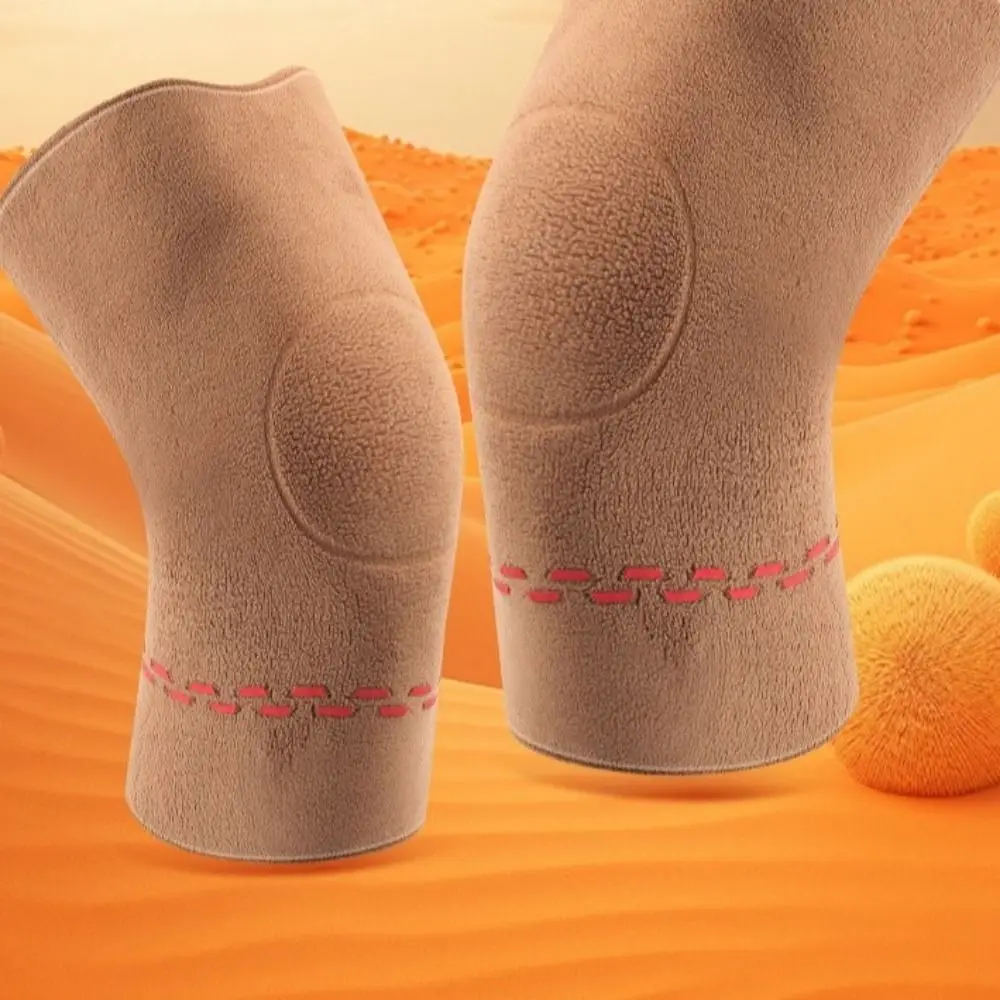 Rodillera cálida de lana de doble cara, Protector de rodilla grueso con retención de calor, rodillera cálida a prueba de viento para piernas frías antiguas - imagen 3