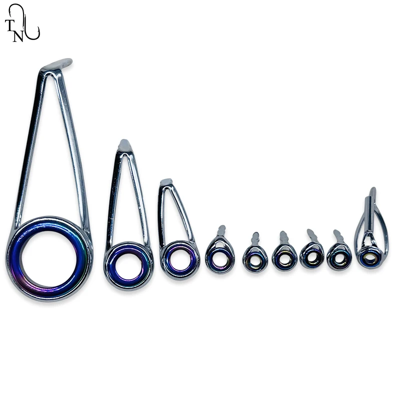 TN28 9 Uds. Un juego de guías giratorias de caña de pescar UL, anillo de cerámica de acero inoxidable, anillo guía de acero inoxidable, reparación, montaje de reajuste DIY - imagen 4