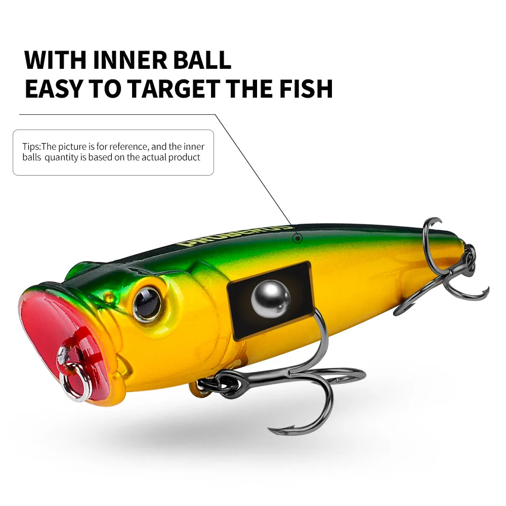 Señuelos de pesca artificiales duros, cebo Topwater Popper, anzuelos triples, señuelo de pesca de carpa, Wobbler Crankbait, 9,4 cm, 22g - imagen 5