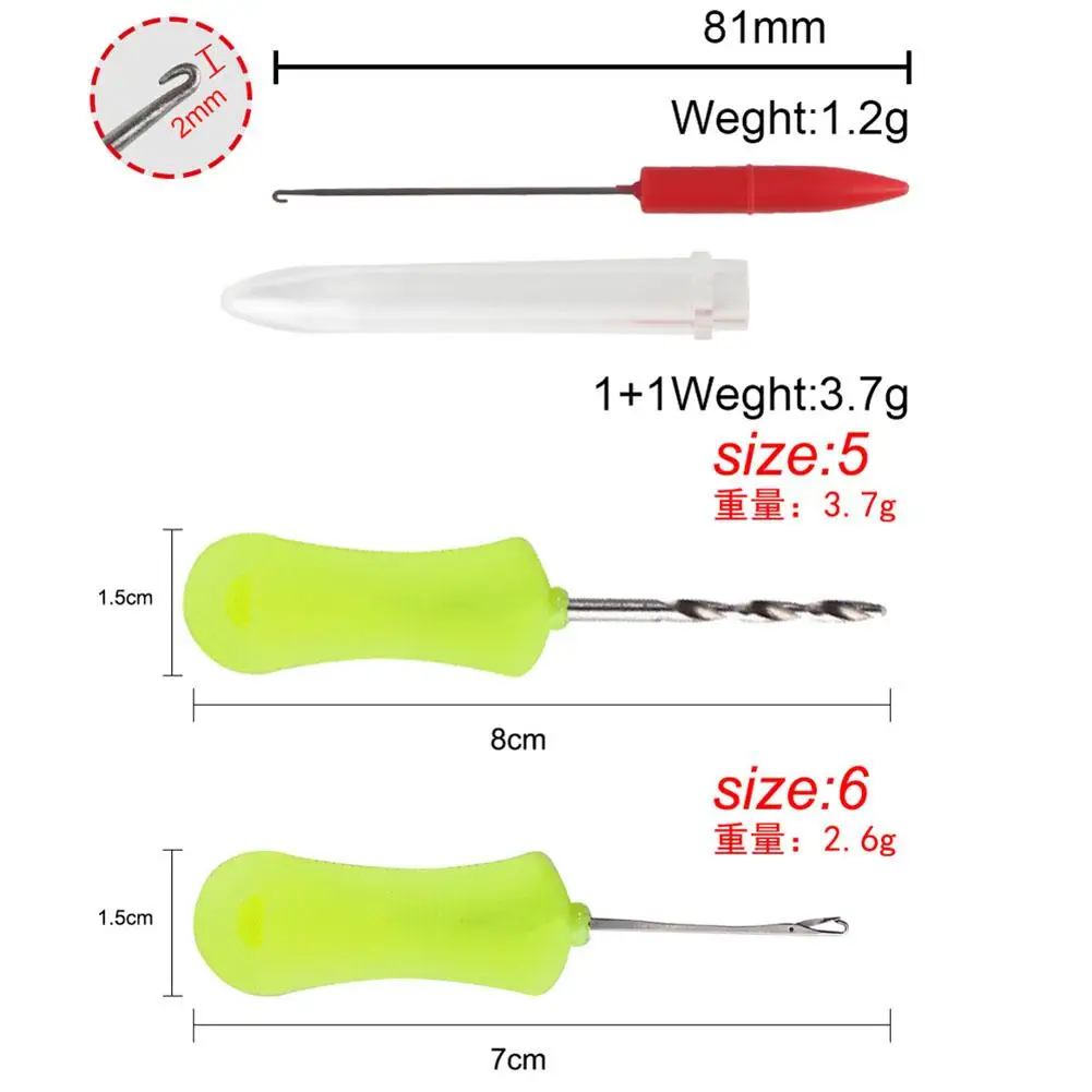 Herramienta de empalme de aguja de pesca, Kit de cebo de pesca de acero inoxidable con Mango antideslizante, 1 unidad/4 piezas - imagen 4