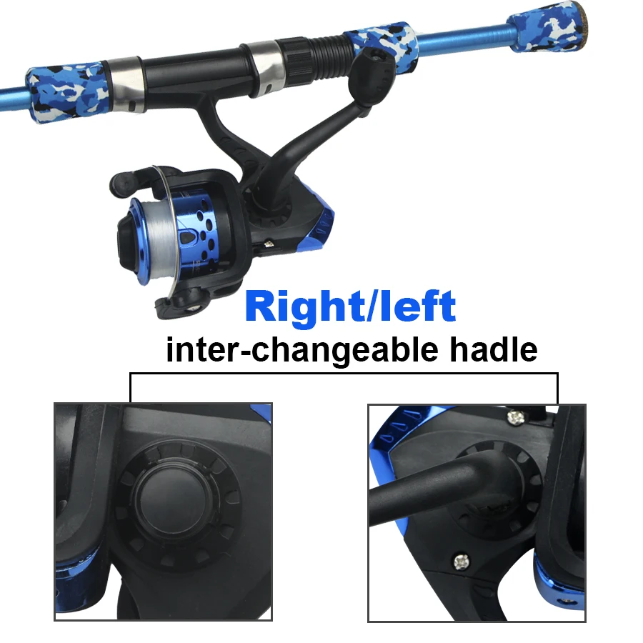 FTK-Juego de cañas giratorias para señuelos, cebo suave de fibra de carbono, carrete de caña de pescar telescópica, Combo con línea, Kit de señuelos de agua dulce, 1,5 m - imagen 2