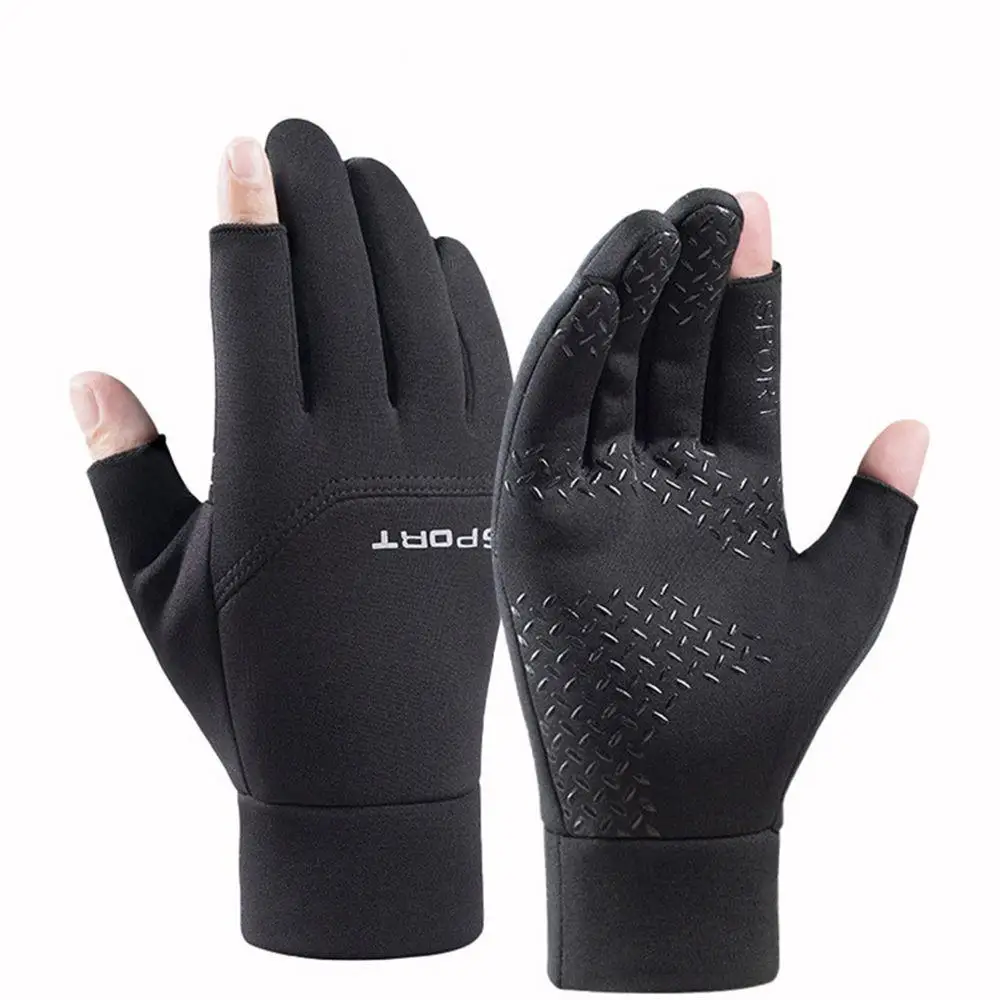Guantes deportivos impermeables a prueba de viento para hombre, manoplas protectoras de dos dedos, guantes de dedo completo para ciclismo, mitones para pantalla táctil - imagen 3