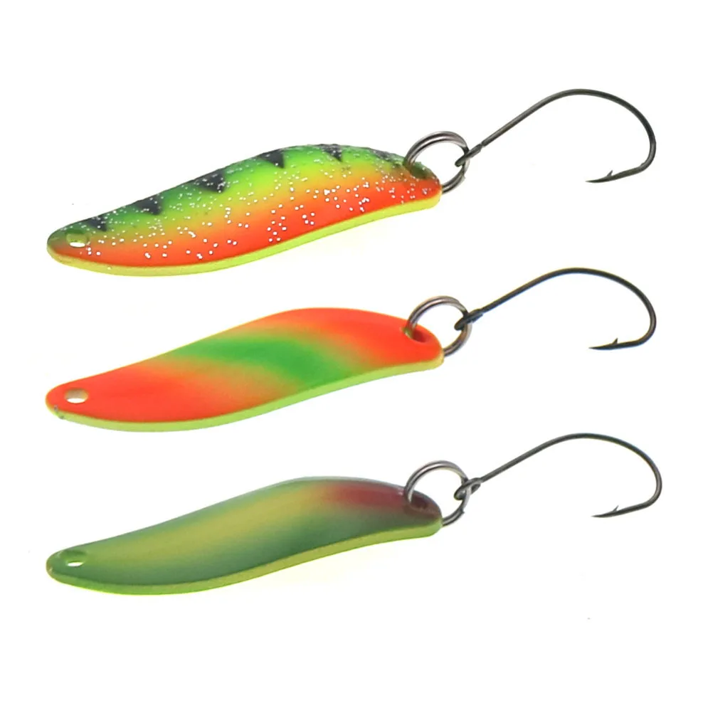 HISTOLURE Cucharas de pesca en forma de S, cebos metálicos giratorios artificiales, cuchara para trucha, 35 mm, 3,5 g - imagen 4