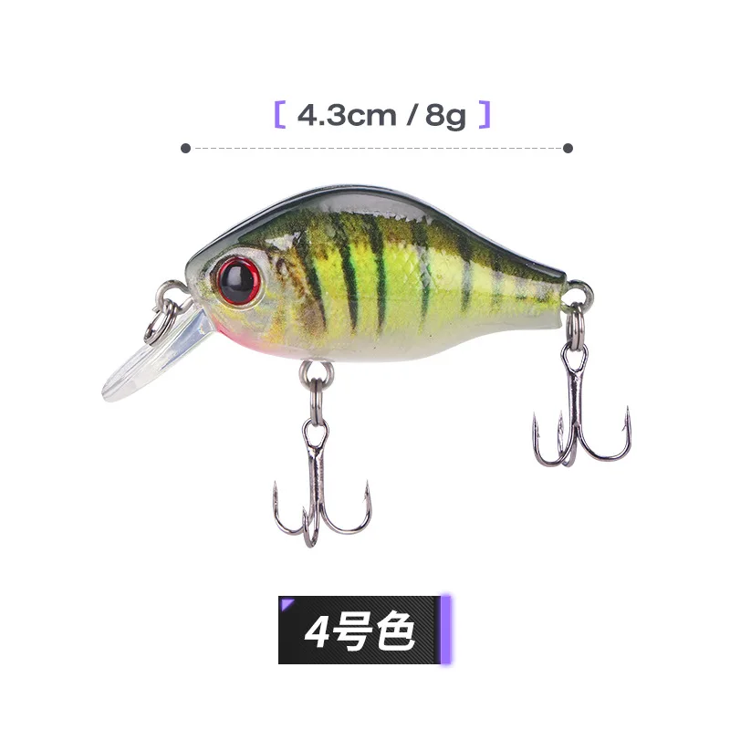 Señuelo de pesca con estampado 3D, cebo con manivela de 4,3 cm, 8g, cebo duro para peces gordos pequeños, bolas de acero ruidosas, señuelos artificiales incorporados, 1 pieza en oferta - imagen 5