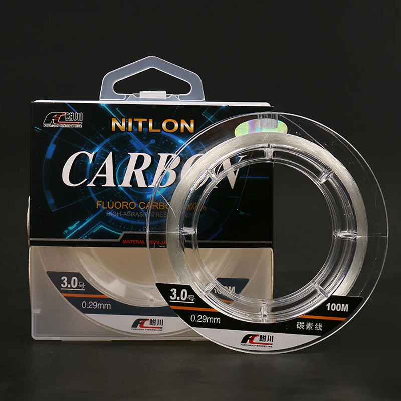 Línea de pesca de carbono 100%, 50m/100m, monofilamento, línea líder de fluorocarbono, herramientas de pesca de gran resistencia de Material japonés - imagen 5