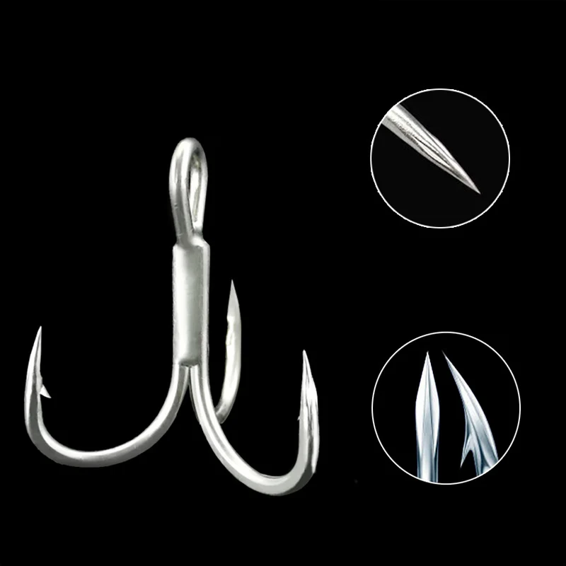 5/10 Uds. Anzuelo de anclaje triple reforzado cuádruple afilado tres anzuelos de pesca triples 4X veces señuelo tres tenedores tres anzuelos de garra - imagen 3