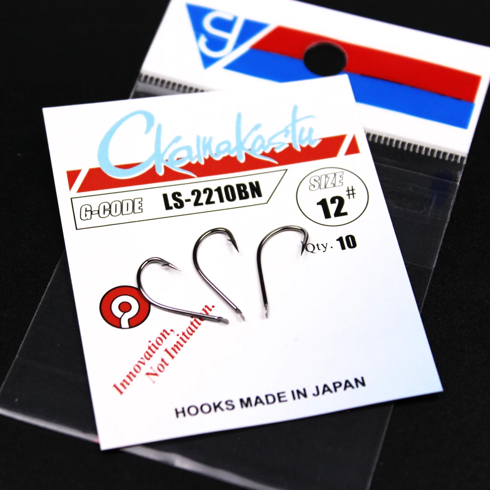 10 unids/lote 1 # -18 #    2210bn anzuelo Maruseigo negro sin anillo anzuelos de pesca de carpa ganchos de agua de mar y agua dulce