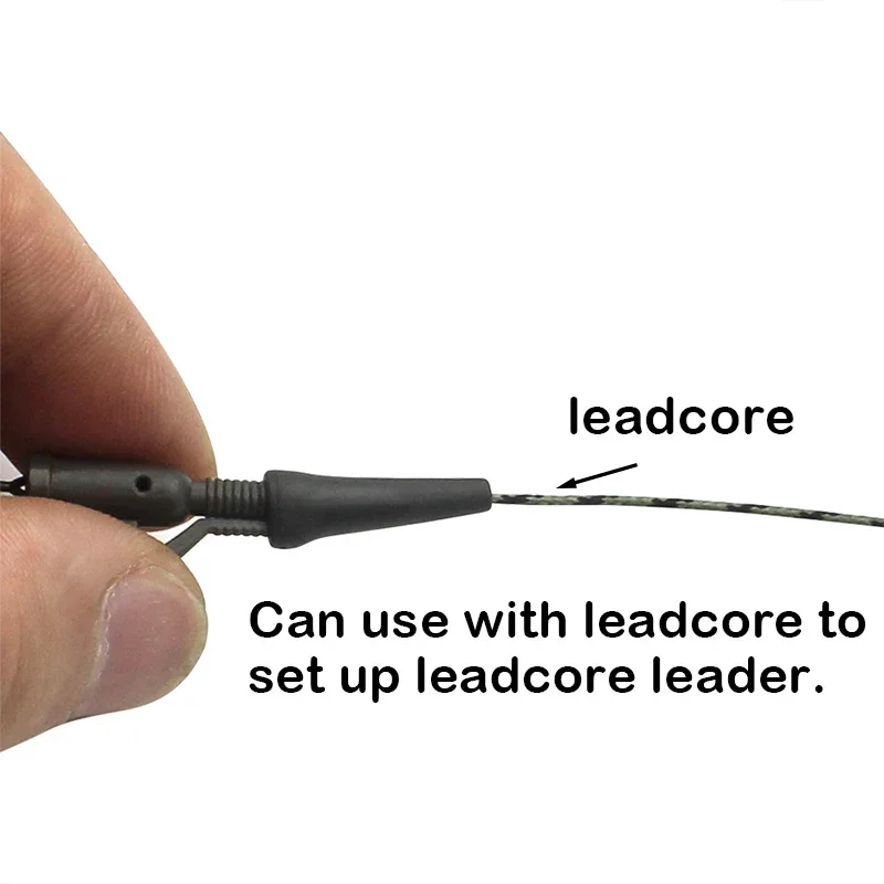 20x Clip de plomo para pesca de carpa con cola de goma Color verde y limo para crear sistemas de seguridad con Clip de plomo aparejos de pesca de carpa - imagen 3