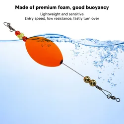 Flotador de corcho de pescado rojo de alta sensibilidad, 4 Uds., alta visibilidad con alambre de acero, corcho de pesca con cuentas de cobre, flotador de pesca ovalado