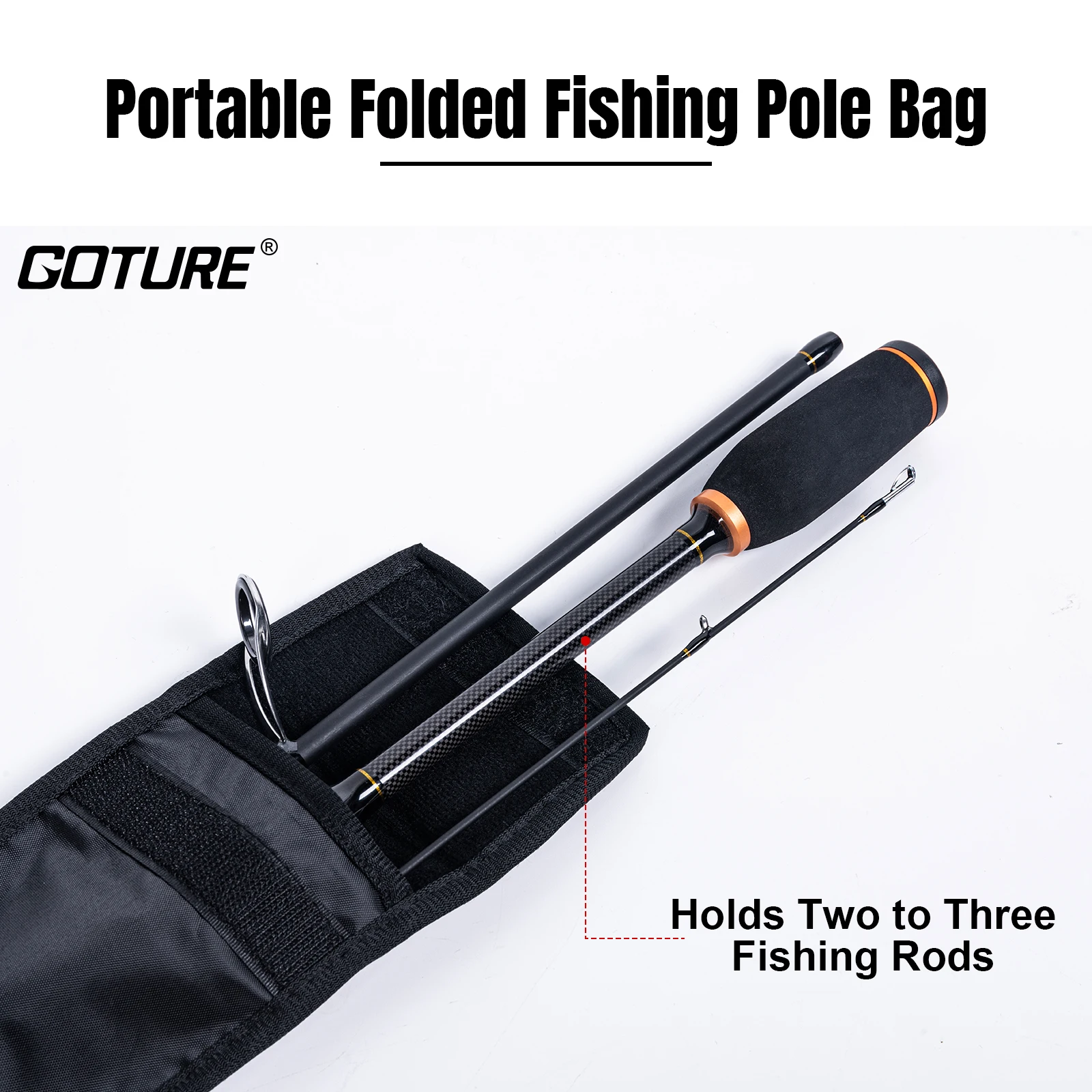 Goture-bolsa portátil para caña de pescar, bolsa de paraguas de gran capacidad de 110cm y 120cm, bolsa de almacenamiento de lona gruesa para cañas - imagen 4