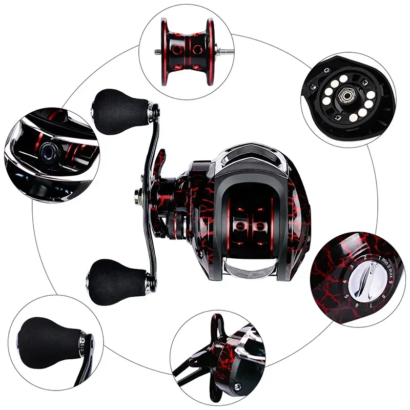 Carrete Baitcasting 8KG arrastre sistema dual 7,1:1 para carpa lubina - imagen 4