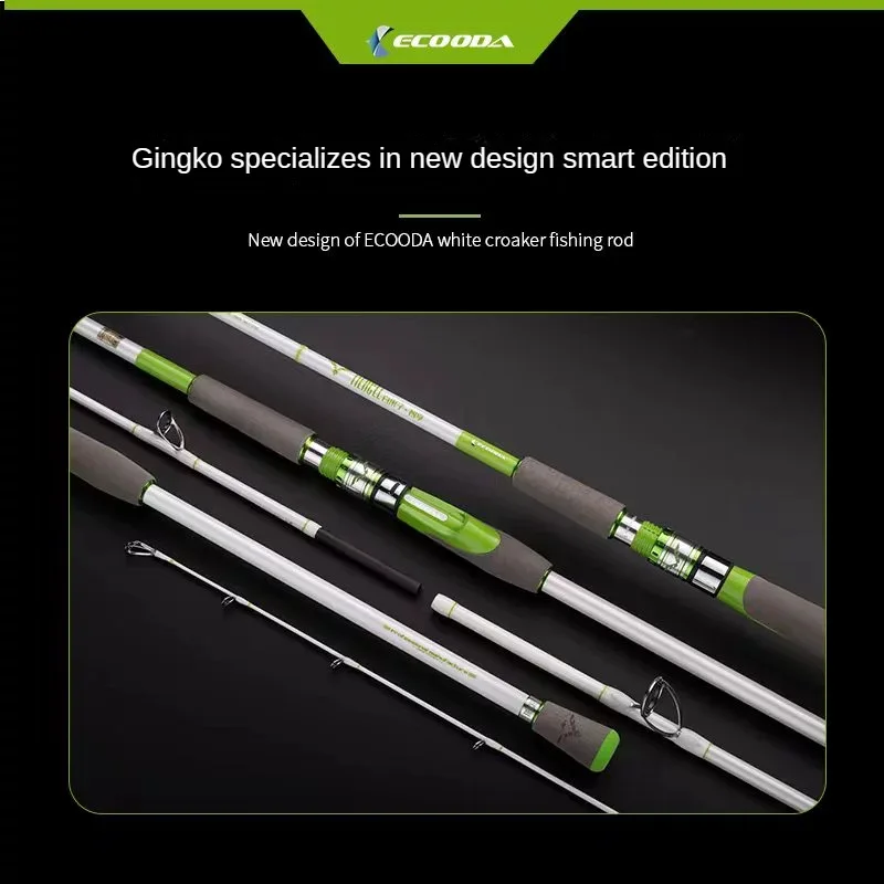 ECOODA-caña de pescar ultraligera para barco, accesorio giratorio de alto carbono, 2Seciton 30 #40 #50 #15kg, Punta luminiscente de arrastre, ETZB - imagen 3