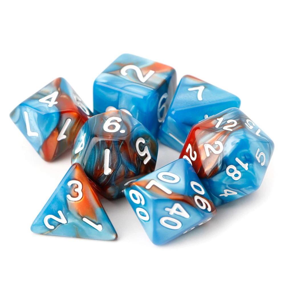 D4 D6 D8 D10 D12 D20 7 unids/set para mazmorras de RPG para dados acrílicos RPG DnD dados poliédricos dados de colores mezclados colores dobles - imagen 5