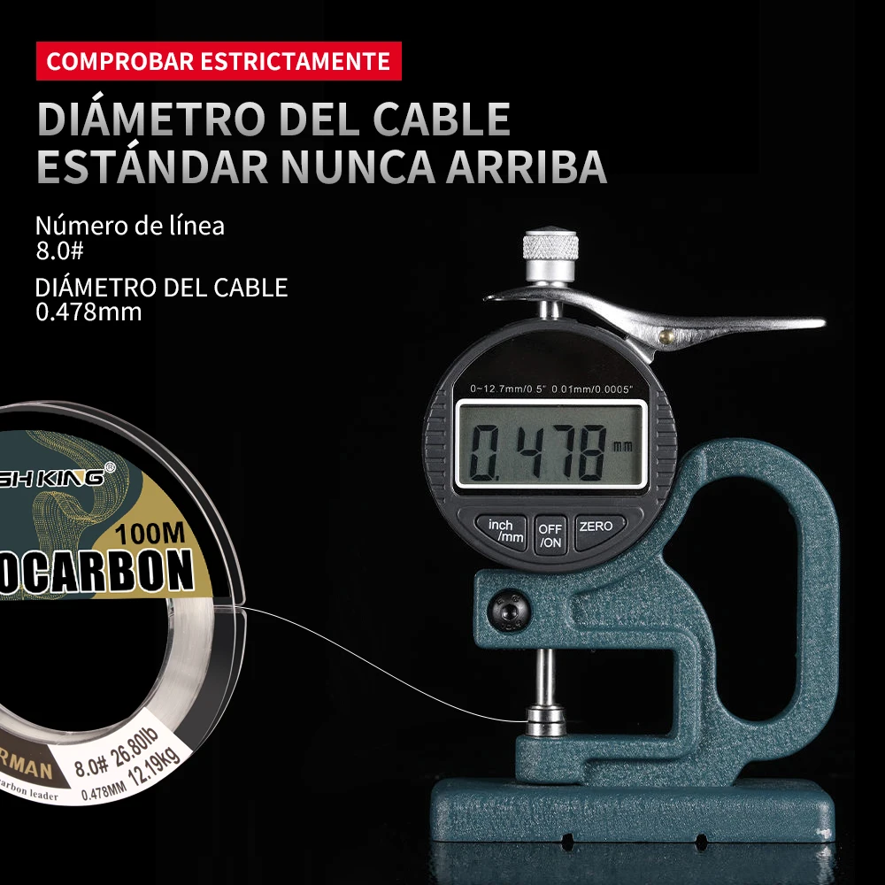 FISH KING-sedal de pesca resistente al desgaste, hilo de pesca de fibra de carbono fuerte para varios accesorios de pesca de agua, 100m - imagen 3