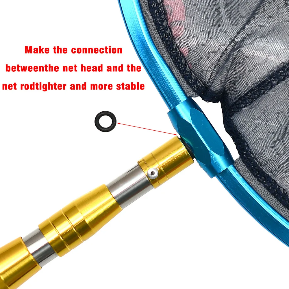 Red de pesca con cabeza de malla Circular de aleación de aluminio para exteriores, trampa para peces de carpa desmontable, red de aterrizaje para peces grandes para pesca con caña - imagen 5