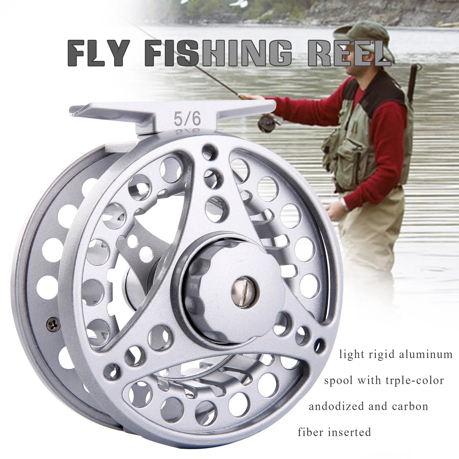 Carrete de pesca con mosca Sougayilang 5/6 – Arrastre antideslizante - imagen 3