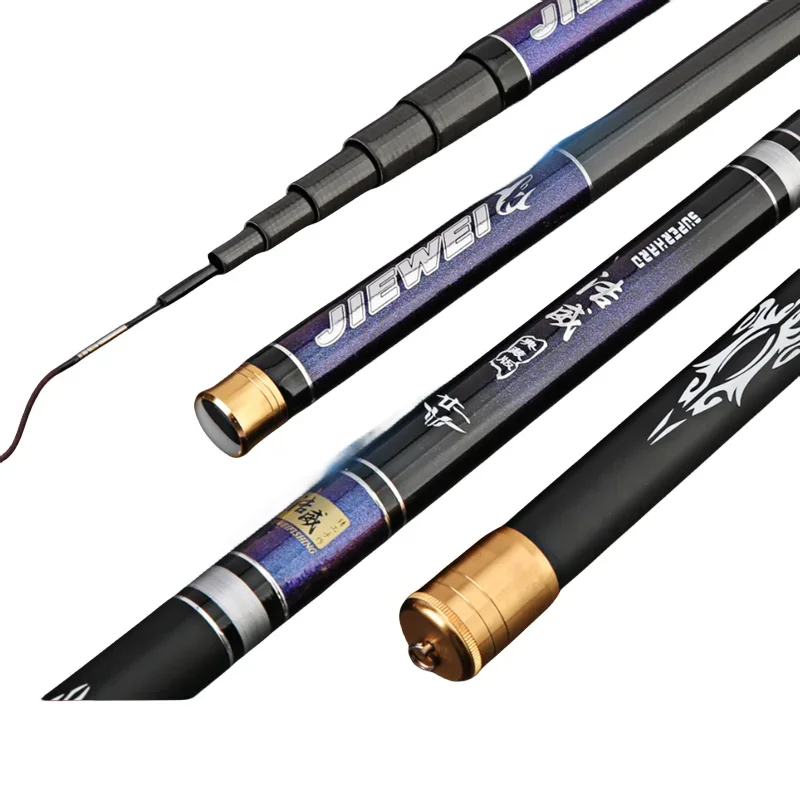 Caña de pescar de mano de fibra de carbono dura, súper ligera, larga, 3,6 M/4,5 M/5,4 M/6,3 M, caña de pescar telescópica de alta calidad - imagen 4