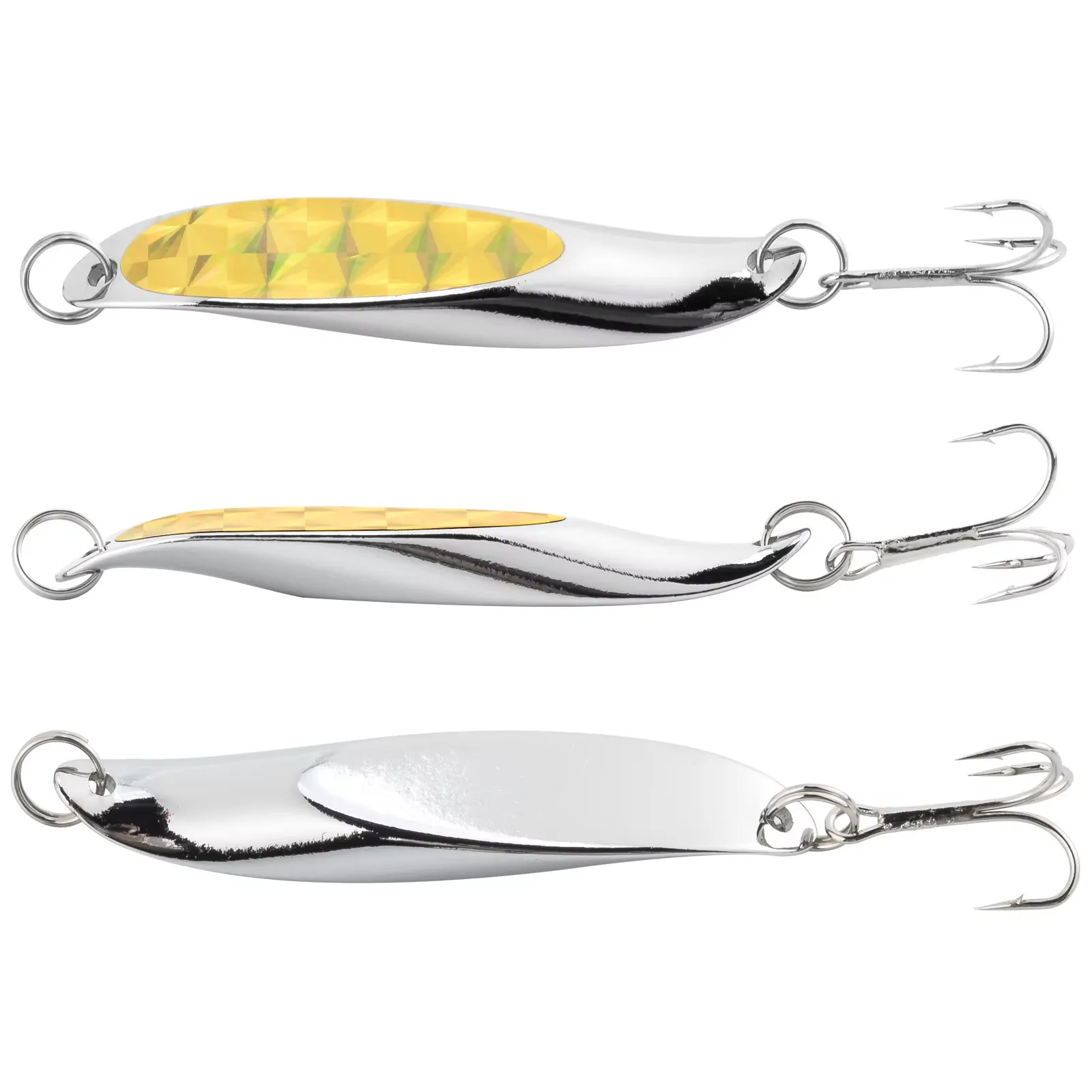 1PCS Silver-plated Metal Vib Spinners Spoon Lures With Laser Lure Sticker Artificial Fish Scale Skin Spoon Lure Hard Bait 5g-20g - imagen 3