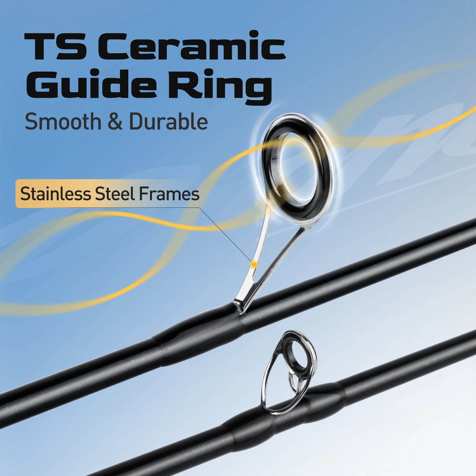 HANDING Pioneer Trout Fishing Rod de acción rápida, accesorio con 24 toneladas de fibra de carbono, guías de cerámica TS, anillo giratorio y fundición, 1,8-2,13 m - imagen 3