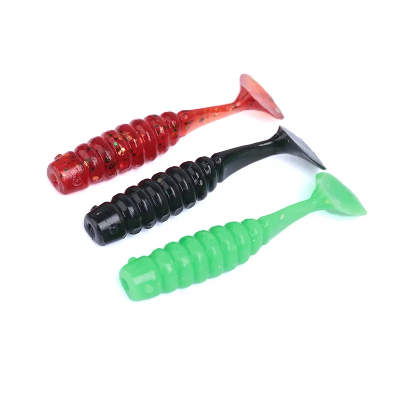 10 Uds. Señuelos blandos de silicona, aparejos artificiales, cebo de 4/5cm, productos para pesca en el mar, pesca en roca, Swimbait Wobblers - imagen 4